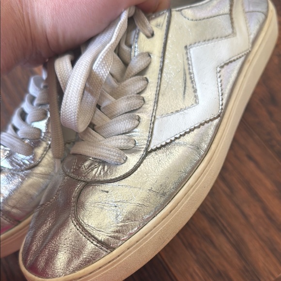 Stuart Weitzman Silver and White Women's Sneakers - Picture 13 of 14